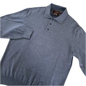 Black Brown 1826 Men’s 100% Merino Wool Collared Sweater Made In Italy Medium